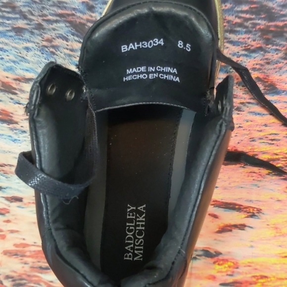 Badgley MISCHKA Garner Gold Stars High Tops - Picture 7 of 11